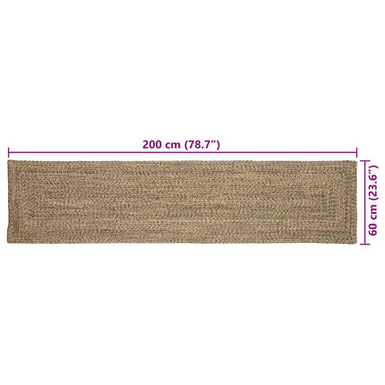 Områdesmattor Naturlig och svart 60 x 200 cm Jute