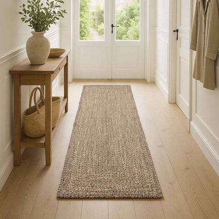Områdesmattor Naturlig och svart 60 x 400 cm Jute
