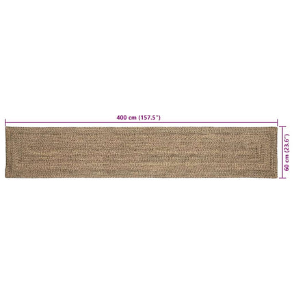 Områdesmattor Naturlig och svart 60 x 400 cm Jute