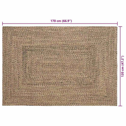 Områdesmattor Naturlig och svart 120 x 170 cm Jute