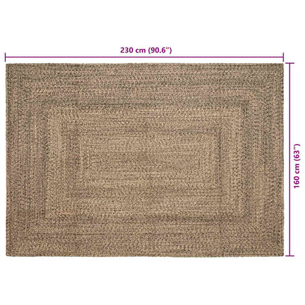 Områdesmattor Naturlig och svart 160 x 230 cm Jute