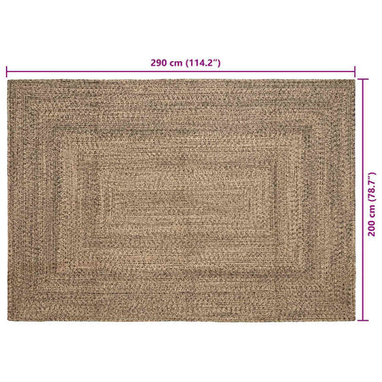 Områdesmattor Naturlig och svart 200 x 290 cm Jute