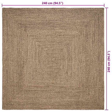 Områdesmattor Naturlig och svart 240 x 240 cm Jute
