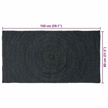 Områdesmattor Mörkgrå 80 x 150 cm Jute