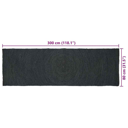 Områdesmattor Mörkgrå 80 x 300 cm Jute