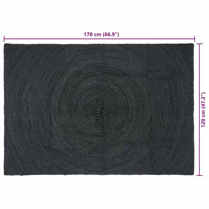Områdesmattor Mörkgrå 120 x 170 cm Jute