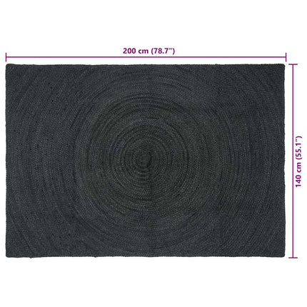 Områdesmattor Mörkgrå 140 x 200 cm Jute