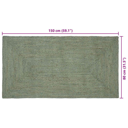Områdesmattor Olivgrön 80 x 150 cm Jute