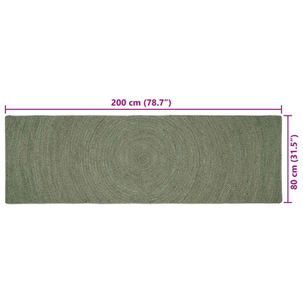 Områdesmattor Olivgrön 80 x 200 cm Jute