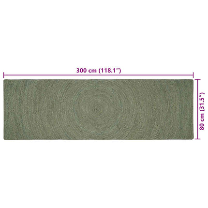 Områdesmattor Olivgrön 80 x 300 cm Jute