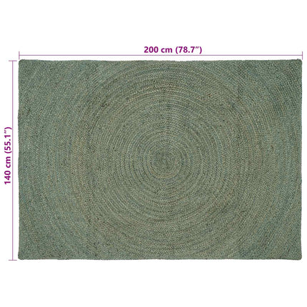 Områdesmattor Olivgrön 140 x 200 cm Jute