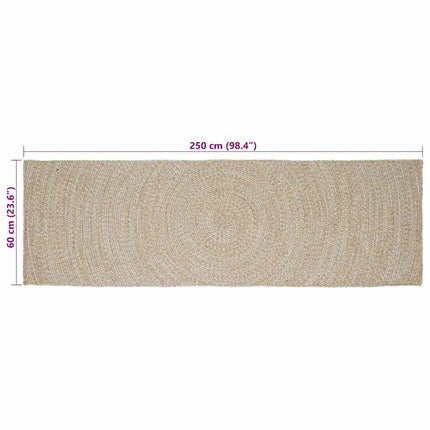 Områdesmattor Naturlig och vit 60 x 250 cm Jute