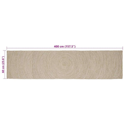 Områdesmattor Naturlig och vit 60 x 400 cm Jute