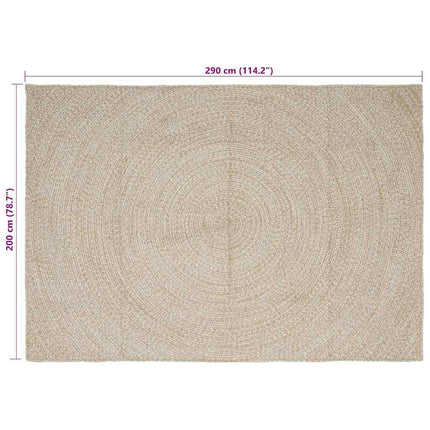 Områdesmattor Naturlig och vit 200 x 290 cm Jute