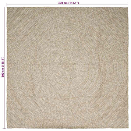 Områdesmattor Naturlig och vit 300 x 300 cm Jute