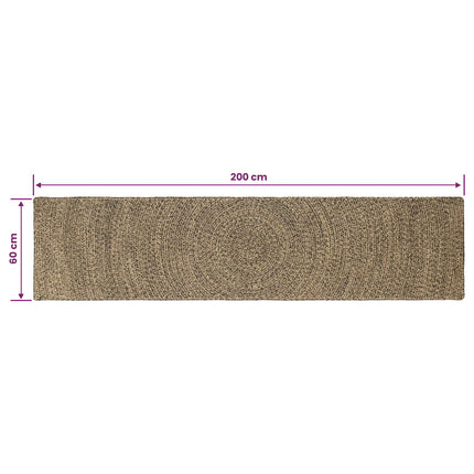 Områdesmattor Naturlig och svart 60 x 200 cm Jute