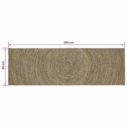Områdesmattor Naturlig och svart 80 x 200 cm Jute