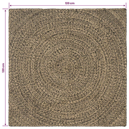 Områdesmattor Naturlig och svart 120 x 120 cm Jute
