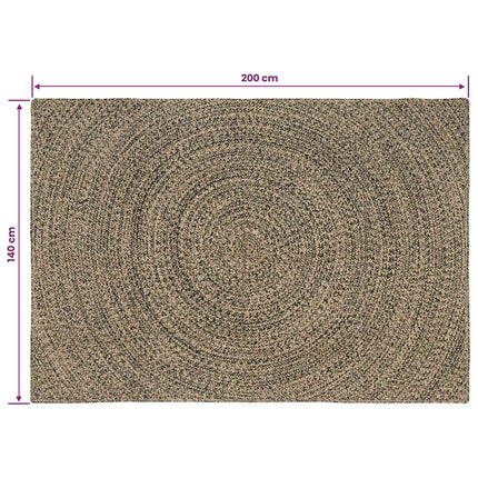 Områdesmattor Naturlig och svart 140 x 200 cm Jute