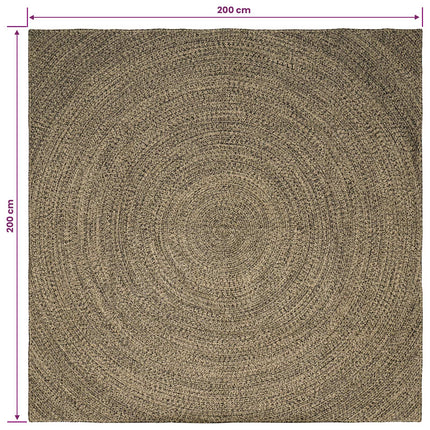 Områdesmattor Naturlig och svart 200 x 200 cm Jute