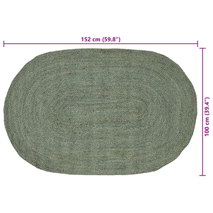 Områdesmattor Olivgrön 100 x 152 cm Jute