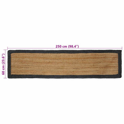 Områdesmattor Mörkgrå 60 x 250 cm Jute