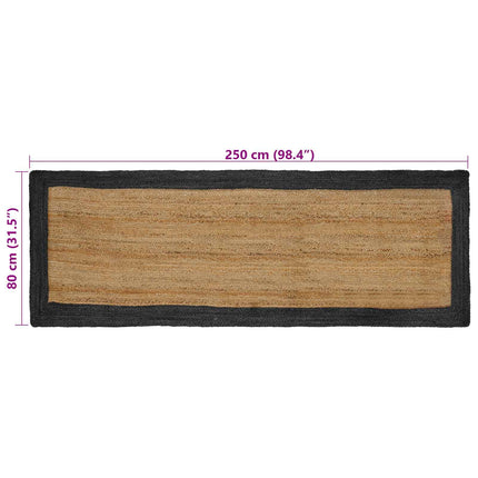Områdesmattor Mörkgrå 80 x 250 cm Jute