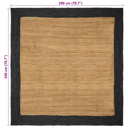 Områdesmattor Mörkgrå 200 x 200 cm Jute