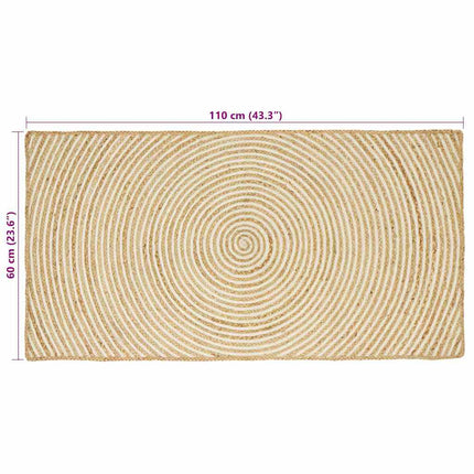 Områdesmattor Vit 60 x 110 cm Jute