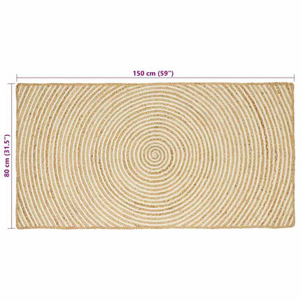 Områdesmattor Vit 80 x 150 cm Jute