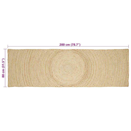 Områdesmattor Vit 80 x 200 cm Jute