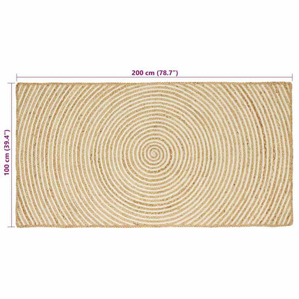 Områdesmattor Vit 100 x 200 cm Jute