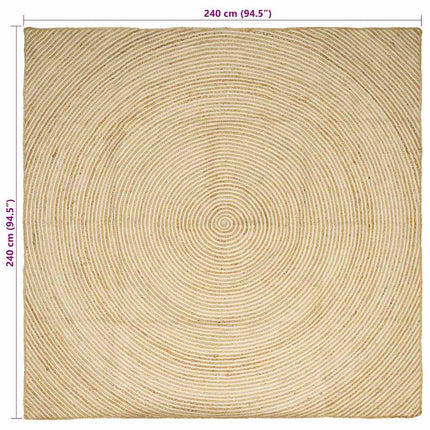 Områdesmattor Vit 240 x 240 cm Jute