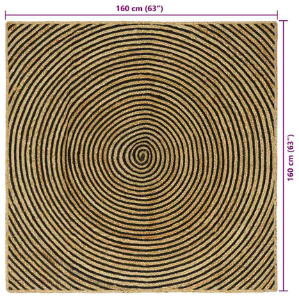 Områdesmattor Svart 160 x 160 cm Jute