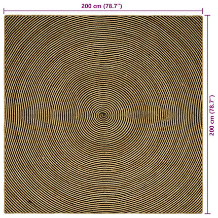 Områdesmattor Svart 200 x 200 cm Jute