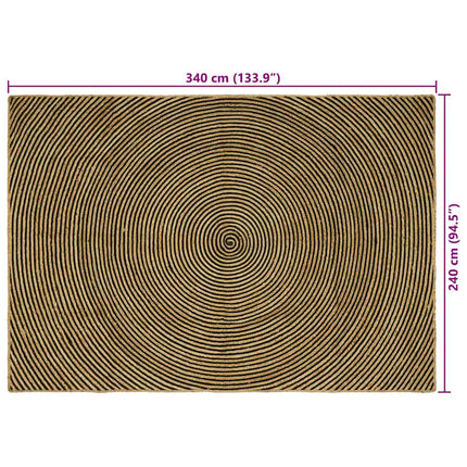 Områdesmattor Svart 240 x 340 cm Jute
