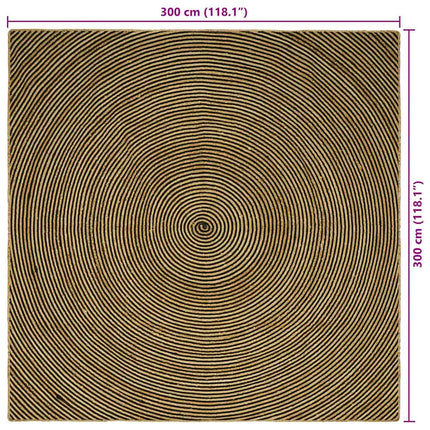 Områdesmattor Svart 300 x 300 cm Jute