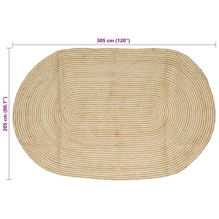 Områdesmattor Naturlig och vit 205 x 305 cm Jute