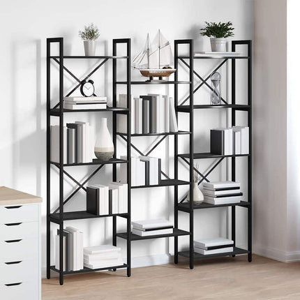 Hyllsystem Svart Ek 156 x 25 x 167 cm Konstruerat trä