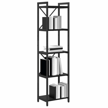 Hyllsystem 40 x 30 x 155 cm Konstruerat trä Svart Ek