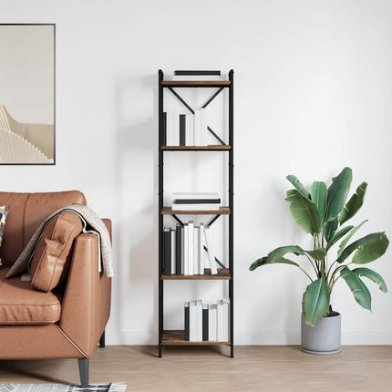 Hyllsystem Rökt ek 40 x 30 x 155 cm Konstruerat trä