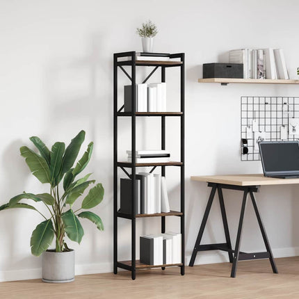 Hyllsystem Rökt ek 40 x 30 x 155 cm Konstruerat trä