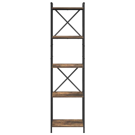 Hyllsystem 40 x 30 x 155 cm Konstruerat trä Rökt ek