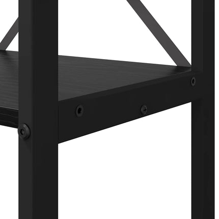 Hyllsystem Svart Ek 60 x 30 x 189,5 cm Konstruerat trä
