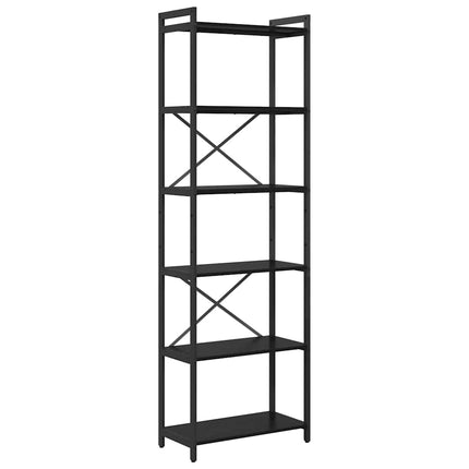 Hyllsystem Svart Ek 60 x 30 x 189,5 cm Konstruerat trä
