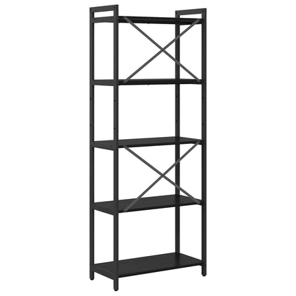 Hyllsystem Svart Ek 60 x 30 x 155 cm Konstruerat trä