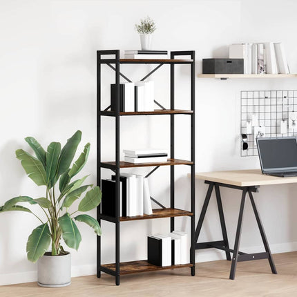 Hyllsystem Rökt ek 60 x 30 x 155 cm Konstruerat trä