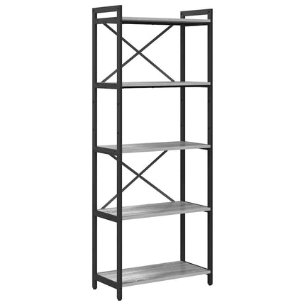Hyllsystem 60 x 30 x 155 cm Konstruerat trä Grå sonoma