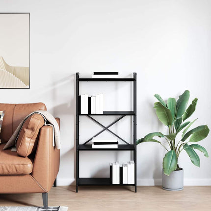 Hyllsystem Svart Ek 60 x 30 x 120 cm Konstruerat trä