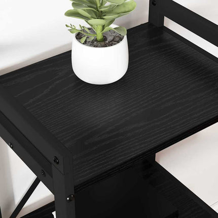 Hyllsystem Svart Ek 60 x 30 x 85 cm Konstruerat trä